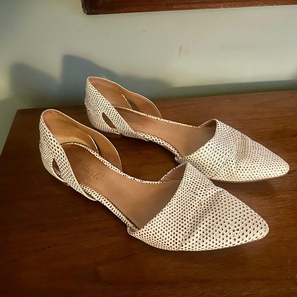 Madewell d'Orsay leather flat in Snake Spot size 7